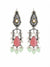 Silver Oxidised Pink Monalisa Stone Dangle Earrings