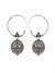 Traditional Green Stone Studded Filigree Jhumkas